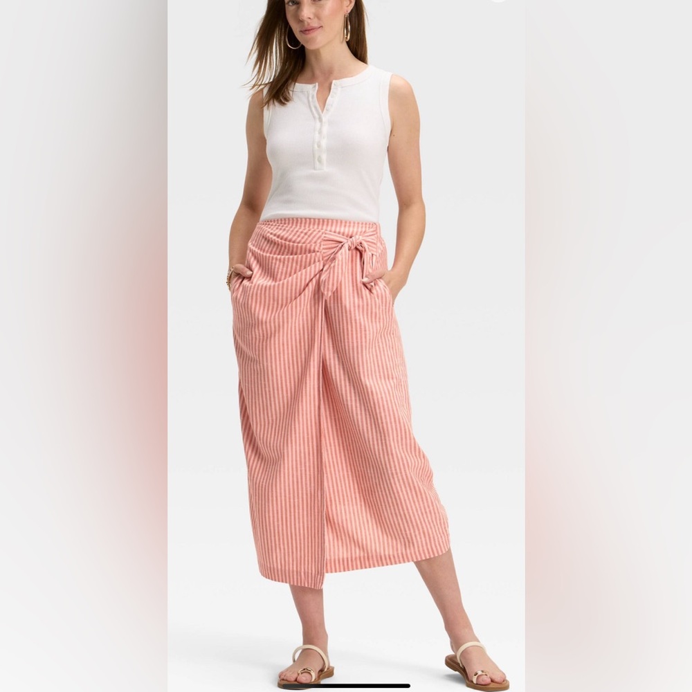 Universal Thread Pink Striped Midi Skirt